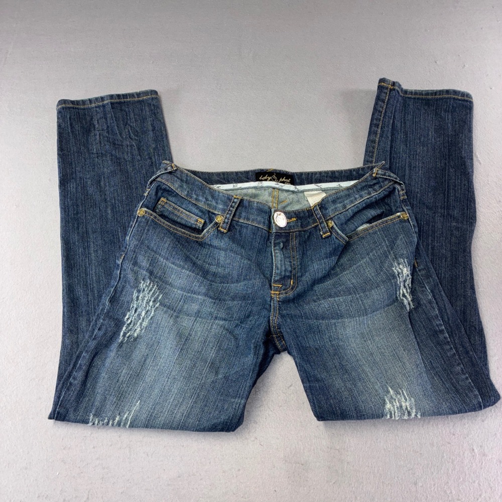 372 Baby Phat Jeans 11 Embroidered Logo Low Rise Straight Leg Y2K